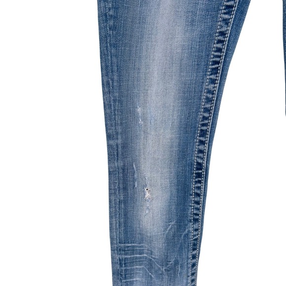 Miss Me Jeans for Buckle Butterfly Fleur de Lis Rhinestone Denim Women Sz 25 Y2K - Picture 11 of 12